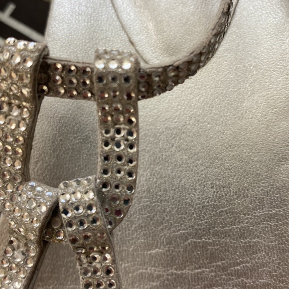 Silver rhinestone Pelle Moda sandals worn once for wedding - Picture 3 of 3